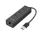 ZOWEETEK USBハブ 有線LANアダプタ付き 3ポートUSB3.0ハブ RJ45ギガビットイーサネット バスパワー 軽量 急速充电可能 コンパクト(2)