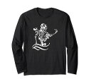 ダーツスケルトンダーツプレイヤー長袖Tシャツ