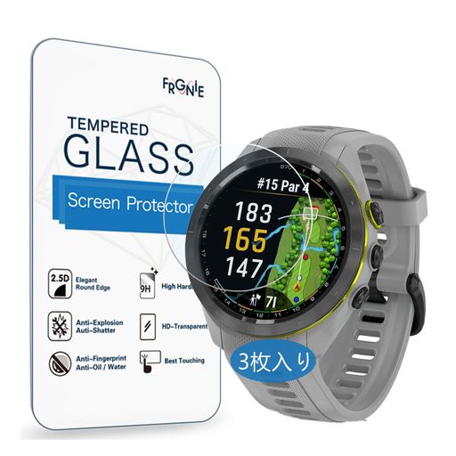 FRGNIE(3枚入り)COMPATIBLEWITHGARMINAPPROACHS70(ケースサイズ42MM専用)強化ガラス保護フィルム9H指紋防止気泡レス高透過率スクリーン保護フィルム
