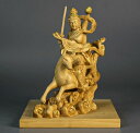 dsdsad仏像【荼枳尼天(陀吉尼天)】柘植金泥仕様守り本尊開運グッズ木彫りの仏像(高さ14cm)