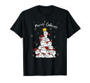 MerryCatmasfunnyChristmasSantacattreegiftforcatmomTシャツ