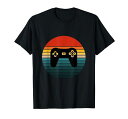 レトロビデオゲームサンセットヴィンテージゲーマーサンコントローラーTシャツ