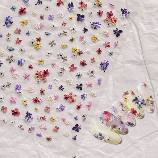 GLOWZENネイルシール花マルチカラー刺繍フラワーネイルシールカラフルガーデンの指先 GLOWZENネイルシール花マルチカラー刺繍フラワーネイルシールカラフルガーデンの指先