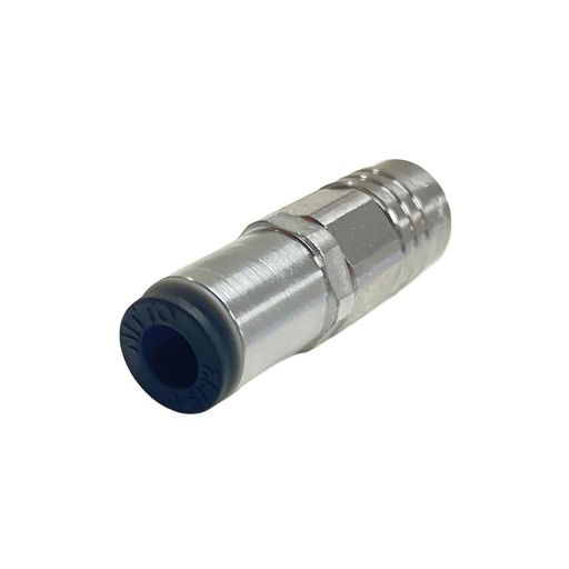最高使用圧力:1.0MPa 耐圧力:1.5MPa シール材質:ニトリルゴム 適用流体:空気 用途:チューブフィッター付き 相手側取付けサイズ:外径4mm 質量:9g 全長:31.5mm 材質:真鍮(クロムメッキ)