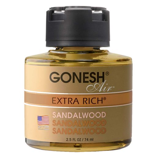 GONESH(ガーネッシュ)リキッドエアフレッシュナーサンダルウッド74ml(白檀の香り)ゴールド70mmx52mmx88mmオリエンタル系 GONESH(ガーネッシュ)リキッドエアフレッシュナーサンダルウッド74ml(白檀の香り)ゴールド70mmx52mmx88mmオリエンタル系