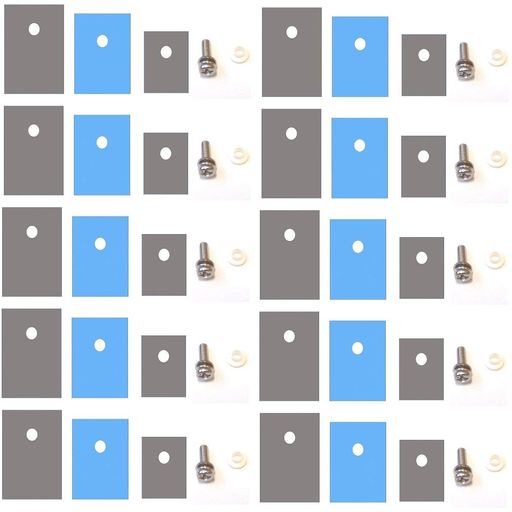 EasycargoTO-220ヒートシンク絶縁体/取り付けキット(ネジ+ワッシャー+ブッシング+絶縁体)、TO-3PTO-247..