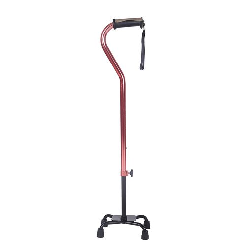 SUKONG杖4点つえ介護用軽量自立式伸縮式長さ調節可能ステッキ歩行補助高齢者リハビリ敬老の日(レッド)