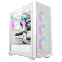 PCCOOLERCPSC3D510ARGBPCケースATXミドルタワー白非常に通気性の高いメッシュメタルフロントパネルエアフローE-ATX/M-ATX/ITXミドルタワーPCケース3つのARGBファンを搭載最大