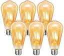 TengyuanLED電球フィラメント電球e26エジソン電球40W形電球電球色2700K470lm4W全方向タイプエジソンランプST64アンバーガラス金色琥珀色レトロアンティーク省エネアップグレード非調光タイプ