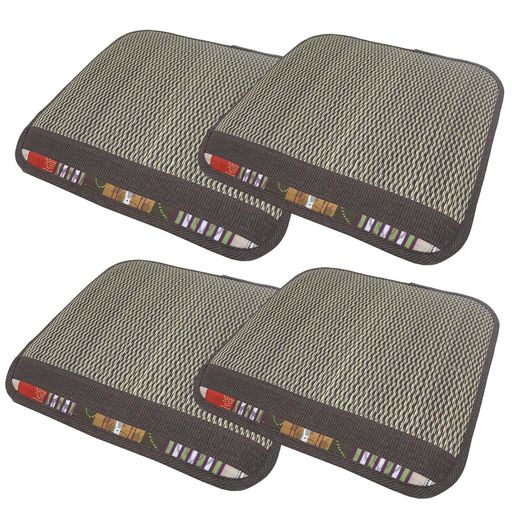 大島屋与那国い草シートクッション4枚セット約43x43x3cmむれにくいイ草素材ブラウン