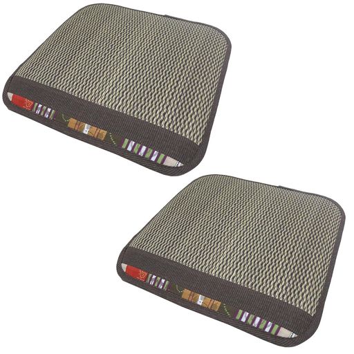 大島屋与那国い草シートクッション2枚セット約43x43x3cmむれにくいイ草素材ブラウン