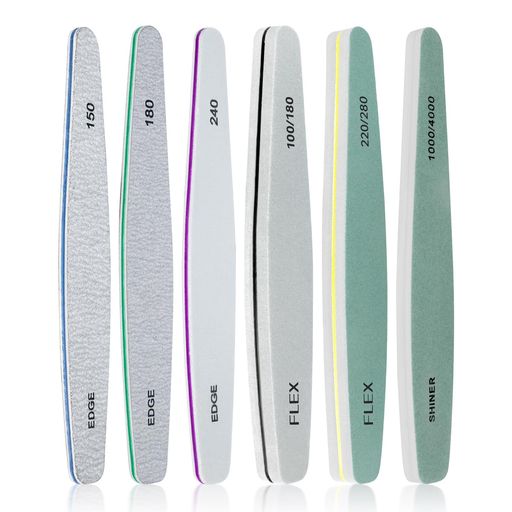 LIRUVANAネイルファイルセット爪やすりプロ仕様6本セットネイルバッファー150180240100/180220/2801000..