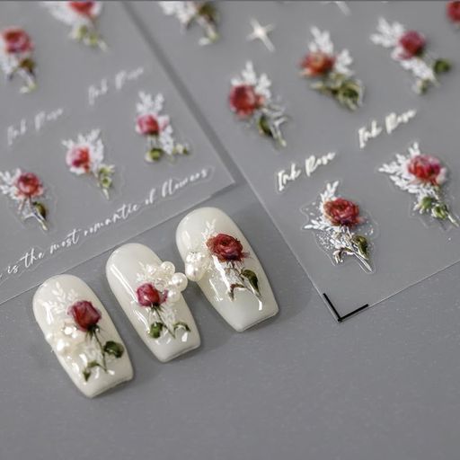 5D浮き彫りネイルシール花バラ花びらネイル用シールフラワーカラフル可愛いレディース初心者 5D浮き彫りネイルシール花バラ花びらネイル用シールフラワーカラフル可愛いレディース初心者