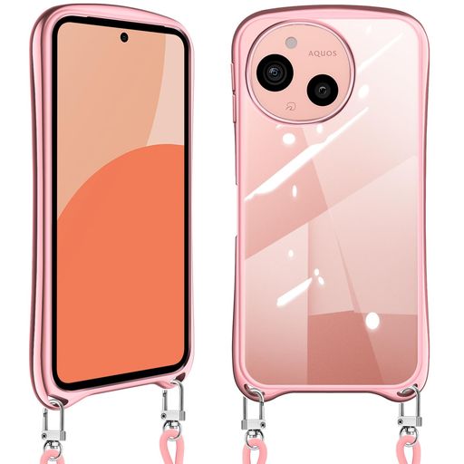 AQUOSSense10Sense9用ケースクリアショルダーsense109SH-53F/SH-M33/SH-53E/SHG14/SH-M29アクオスセンス10/9スマホケースカバー耐衝撃肩掛け首掛け斜めかけケース
