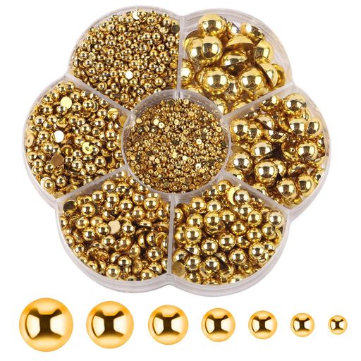 TerraShine半円パール3100粒パールストーンパールスカボションハーフラウンドパールビーズ半球パール半球型光沢ネイルアート携帯電話ジュエリーデコレーショ...