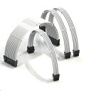 LINKUP-AVA30cm電源専用スリーブカスタムPSUケーブル延長セット|GPUパワー|24ピン8ピン6ピンセット|300mmホワイト