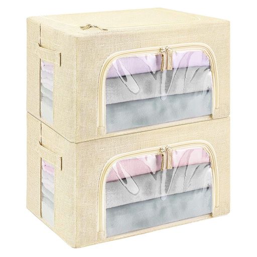 【仕様】サイズ:39X29X20CM 容量:22L 材質:コットンとリネン生地 【ワイヤータイプ】ワイヤーと底板がしっかりケースの形状をキープ。積み重ねて収納できます。使わないときはワイヤーを折りたたんでスリムに収納。 【合理的な構造】中身が見える透明窓付き。持ち運びに便利な持ち手付です。天面・前面の2方向から収納物を取り出せます。 【生活を快適に】多用途で使い勝手がよく、書物、洋服、夏布団、寝具、厚着からおもちゃ、雑貨、写真などの小物までも収納でき、部屋と車内などをもっときれいになります。 【飽きのこないデザイン】デザインはシンプルで美しく、それは多くのアイテムを収容することができますが、ケースは比較的小さく、移動しやすく、スペースを取らないです。