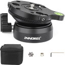 INNORELLB60レベリングベースレベラーアジャストプレート低重心雲台アルミニウム合金製1/4”オネジ細ネジ最大耐荷重10KGバブル水準器三脚一脚バッグ付き