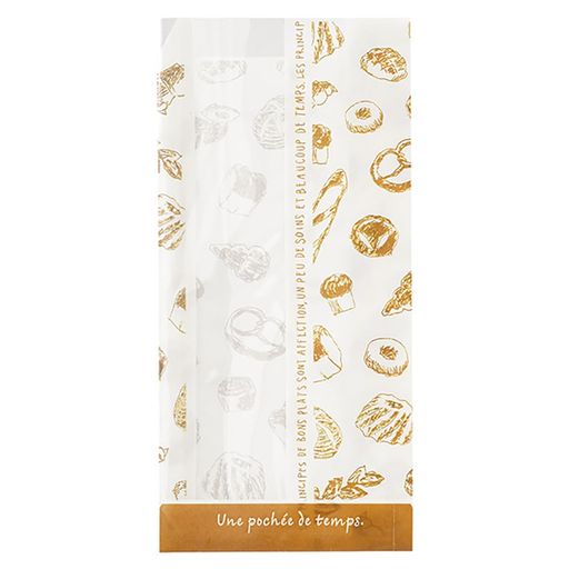 ヘッズ日本製パン袋12x6x23.5+1.8(フラップ部分)cm100枚ブレッドデザイン食品対応耐油対応窓付きHEADSF..