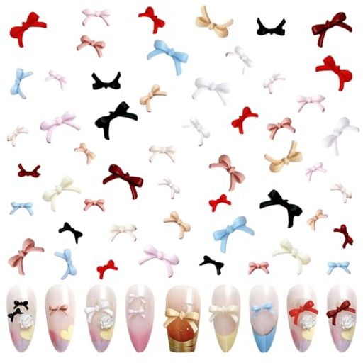 ネイルパーツリボン約300個6mm8mm10mmリボンネイルパーツストーン立体可愛い小さい大きめ蝶結びネイル..