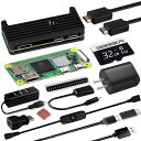 GeeekPiRaspberryPiZero2WスターターキットRPiZero2Wアルミニウムケース、32GBカードプリロードOS、QC3.0電源、20ピンヘッダー、MicroUSB-
