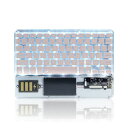 Blutoothキーボード透明マルチペアリング3台同時タッチパッド付きバックライト付き充電式薄型小型コンパクトUS配列かわいいパンタグラフ式Windows/ios/android対応(ピンク)