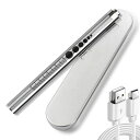 KIMLONTONダブル光源懐中電灯ノック式ボタン小型・超軽量LEDペンライト暖色光と白色光ミニハンディライトTYPE-C充電式高耐久クリップ付き携帯便利キャンプアウトドア夜勤用ペン型ライト(…