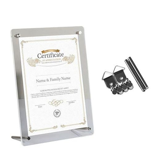 MHSKNHWアクリルフォトフレーム写真立てスタンド&壁掛け両用色紙対応透明クリアUVカットアクリルフレー..