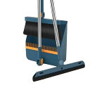 WiViViほうきちりとりセット自立式ちりとり床スクイージー汚れを隠さず全面洗浄床にぴったりフィット90°折りたたみ立体収納カラビナ・デザインベランダ掃除ほうき外長柄箒塵取りホウ…