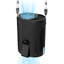 BARITO腰掛け扇風機ベルトファン超強風USB充電式首掛け140G軽量小型ウエストファン4段階風量調節最大24時間連続使用ミニ扇風機両面クリップ首掛けストラップ付静音キャリーファン暑さ対…
