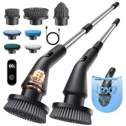 浴槽, キッチンカウンター, 家具, 床, 窓 【充実したブラシセットと幅広い用途】当社の電動清掃ブラシには、なんと 7 種類の交換ブラシが付属しています。硬質のタイルやグリルに向けた太ブラシ、柔らかい素材の家具用の細ブラシなど、それぞれに最適なブラシが用意されています。お風呂掃除 ブラシは浴室のタイルやバスタブ、台所の流し台、キッチンカウンター、家具の表面や隙間など、あらゆる場所の汚れに対応し、清掃作業を効率的に行うことができます。どんな難しい汚れでも、このブラシセットを使えば簡単に取り除くことができるバスポリッシャーです。 【大容量電池と優れたIPX7 防水仕様】掃除 ブラシ 電動は5000mAh の大容量電池を搭載しており、無負荷運転で最長 200 分間の連続稼働が可能です。充電 1 回で、大きな空間や大規模な清掃作業を一気に完了させることができます。また、風呂掃除 電動ブラシはIPX7 防水仕様となっており、強い水しぶきや直接水をかけても問題ありません。お風呂場や台所など、水回りの清掃に最適です。洗浄後も簡単に水で流してクリーニングできるため、メンテナンスも容易です。