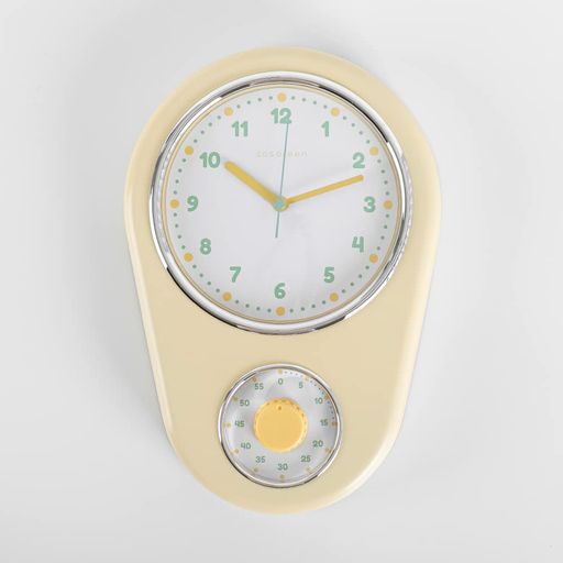 sosoreenデザイン時計壁掛け時計静音連続秒針デスククロック生活のお供キッチン時計かけ時計キッチン用リビング寝室子供の部屋の掛け時計(黄色)