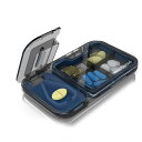 OPRETピルケースピルカッター付き1日4回携帯薬入れ薬ケースコンパクトくすり整理飲み忘れ防止便利半透明箱入り