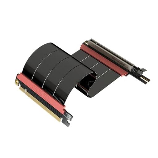 LINKUP - AVA5アーマーPCIE 5.0 ライザーケーブル | RTX5090 RX9070 GPUに対応 | x16 128GB/s速度 | PCIe 4.0 & WRX80/WRX90Eと互換性あり | 左角 ブラック 15cm(全長