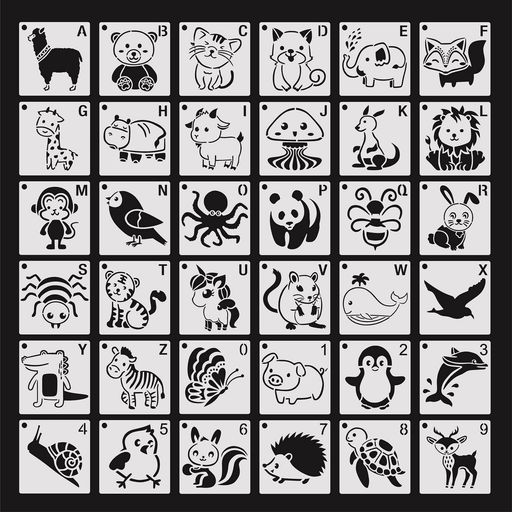 動物ステンシル再利用可能ジャーナリング描画テンプレート創造用絵画教育学校プロジェクトスクラップブ..