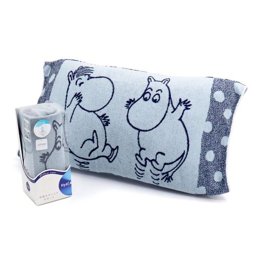 MOOMIN(ムーミン)家族の時間ピローケースブルータオル美術館抗菌防臭ハイドロ銀チタン加工47-8297300