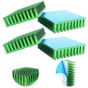 放熱シート、CTRICALVER4個の冷却フィン(グリーン)、3Dプリンターを冷却するためのヒートシンク、ブルーの熱伝導粘着テープ付き、L40MMXW40MMX...