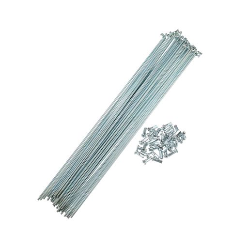 BULLSPANNスポーク自転車14GJベンドスチールスポークニップル付き36本シルバートーン自転車交換パーツ244MM(4)