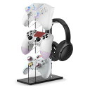 Folgtekコントローラースタンド3層ヘッドホンスタンド収納ゲームコントローラースタンド卓上置き式滑り止めPS5PS4Switch対応