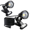 TONGTUJINMING防水LEDクリップライト屋外小型防雨防水型白光2700K7W60W型相当スイッチなしコード長3m看板用黒板用照明店舗看板用店頭看板水槽灯作業用ライト六角レンチ付き(クリップランプ2個入