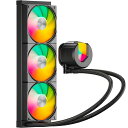 upHere簡易水冷ARGBCPUクーラー360mmラジエーター搭載120mmPWMファン水冷システムcpucooleraioLGA1700/AM5/AM4対応ブラック【U360KC】