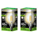 スタイルドLED電球2個セットクリア電球タイプ一般電球形E26【40W相当・485ルーメン・全配光・昼白色】フィラメントHDAC40N2