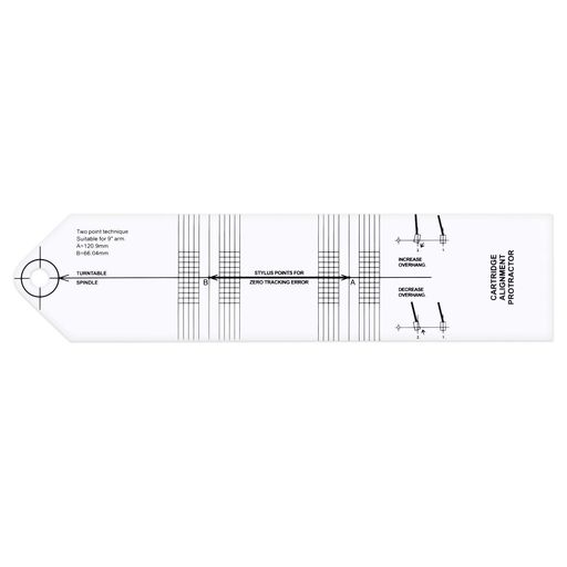 kwmobileカートリッジアライメントプロトラクター-オーバーハング調整トラッキングエラー補正レコード針分度器-音質改善テンプレアクリル