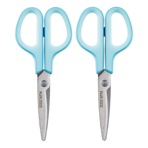 プラスはさみフィットカットカーブスタンダード抗菌グリップ左手用ブルー2個SC-175SL-AB35-738x2