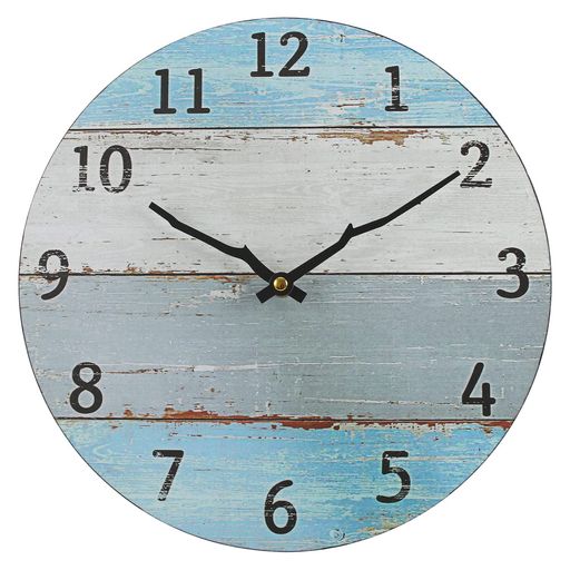 掛け時計アンティーク調壁掛け時計木目文字盤レトロ枝型指針カラフル木製静音壁掛け時計フレームなし連..