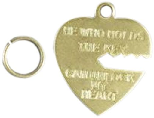 wabieメタル鍵穴付ハートチャームWB-P-036約17x20mmゴールド