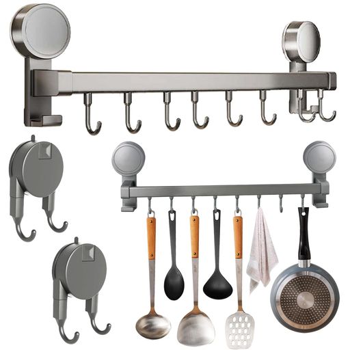 Alvailisキッチンツール用吸盤式収納壁掛け式強力吸着吊り下げ収納剥がせる設計キッチンレンジフード対..