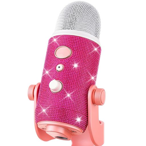 ZealSoundBlueYeti用ステッカーキラキラグリッター、ラインストーンクリスタルダイヤモンドステッカーキラキラDIYデコレーション、BlueYeti/YetiProマイク用光沢のあるスキンスクリーンシールド