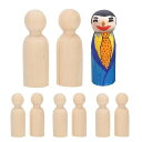 10PCS木製人形絵画人形マリオネット人形ぬりえおもちゃ DIY クラフト装飾 (JM00411(10個入りパック))