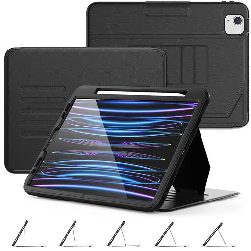TimecityiPadPro11インチケースiPadAir第5/4世代10.9インチケース耐衝撃5段階横置き調節スリープ/ウェ..
